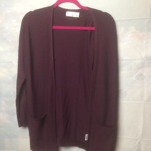 Time and Tru Burgundy  Cardigan